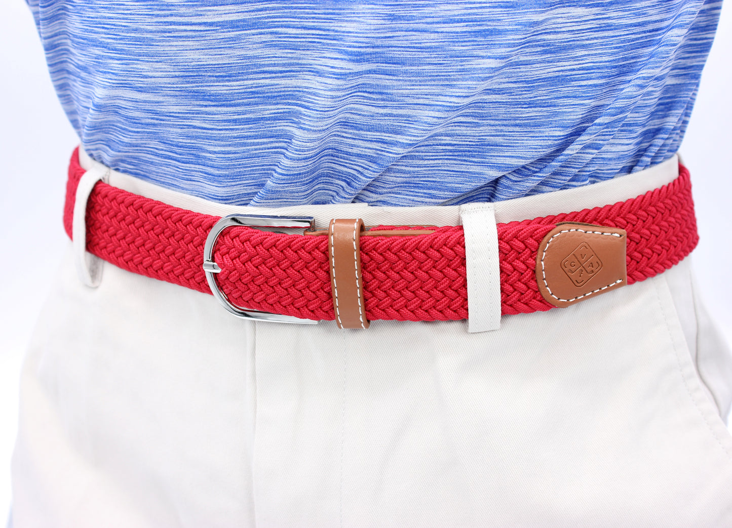 Braided Elastic Golf Belt - Signature Series (Crimson Red)