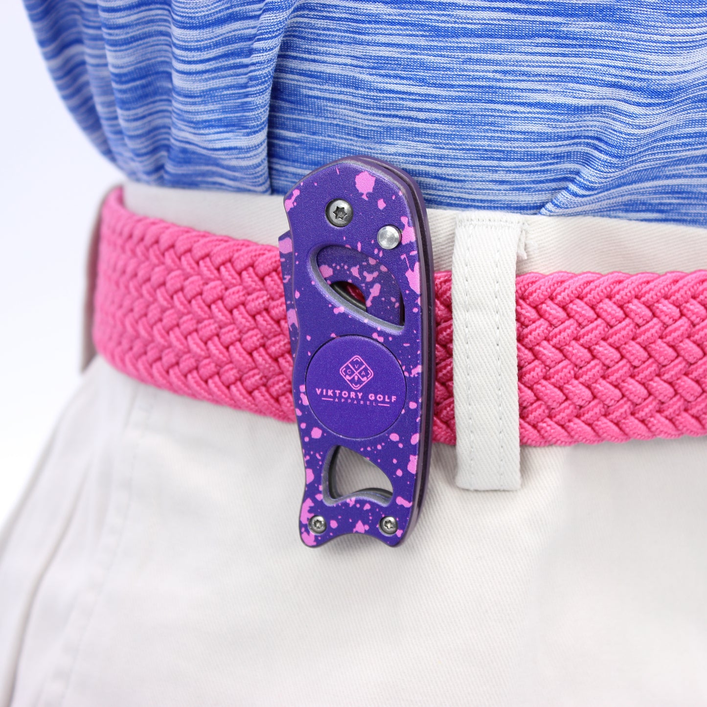 Braided Elastic Golf Belt - Signature Series (Pink)