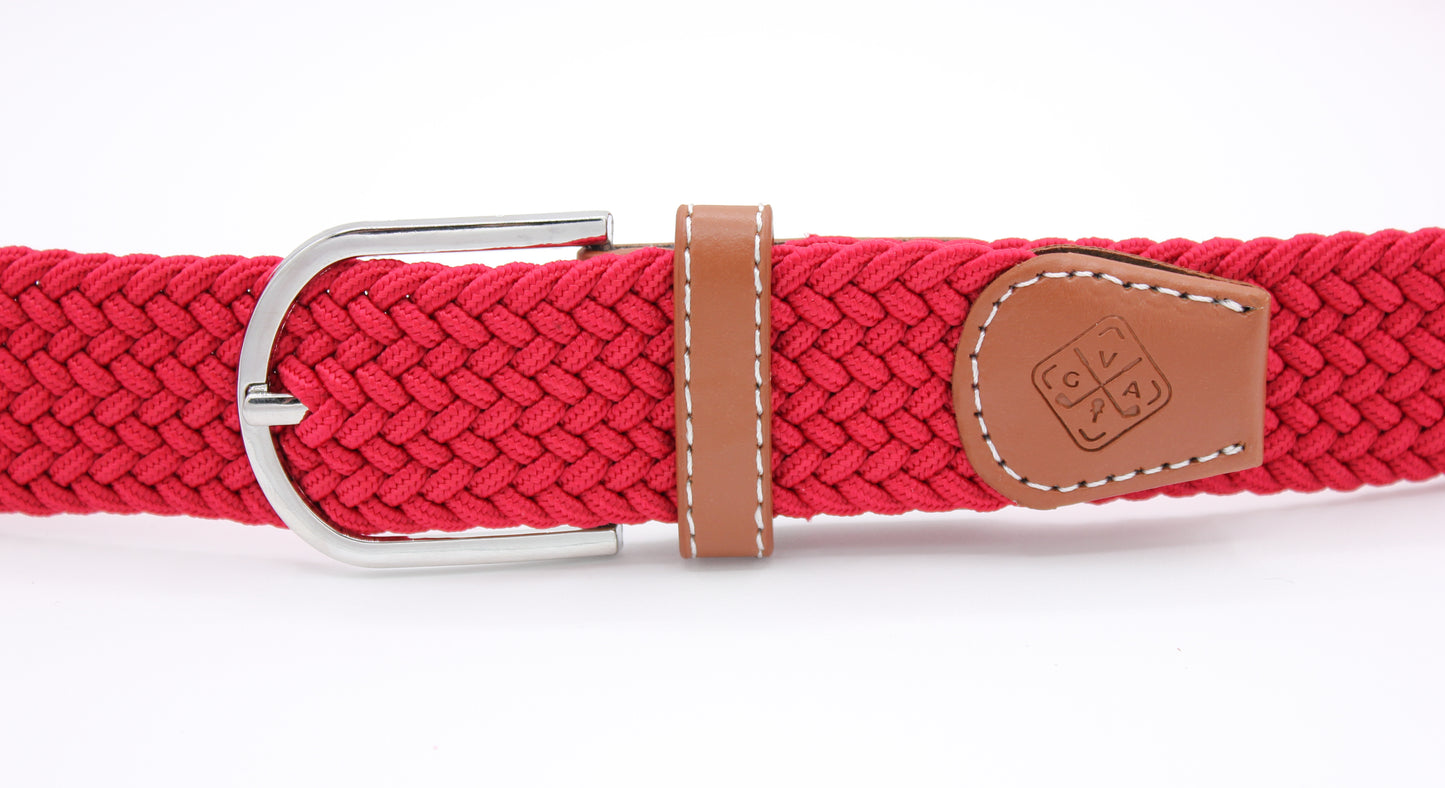 Braided Elastic Golf Belt - Signature Series (Crimson Red)