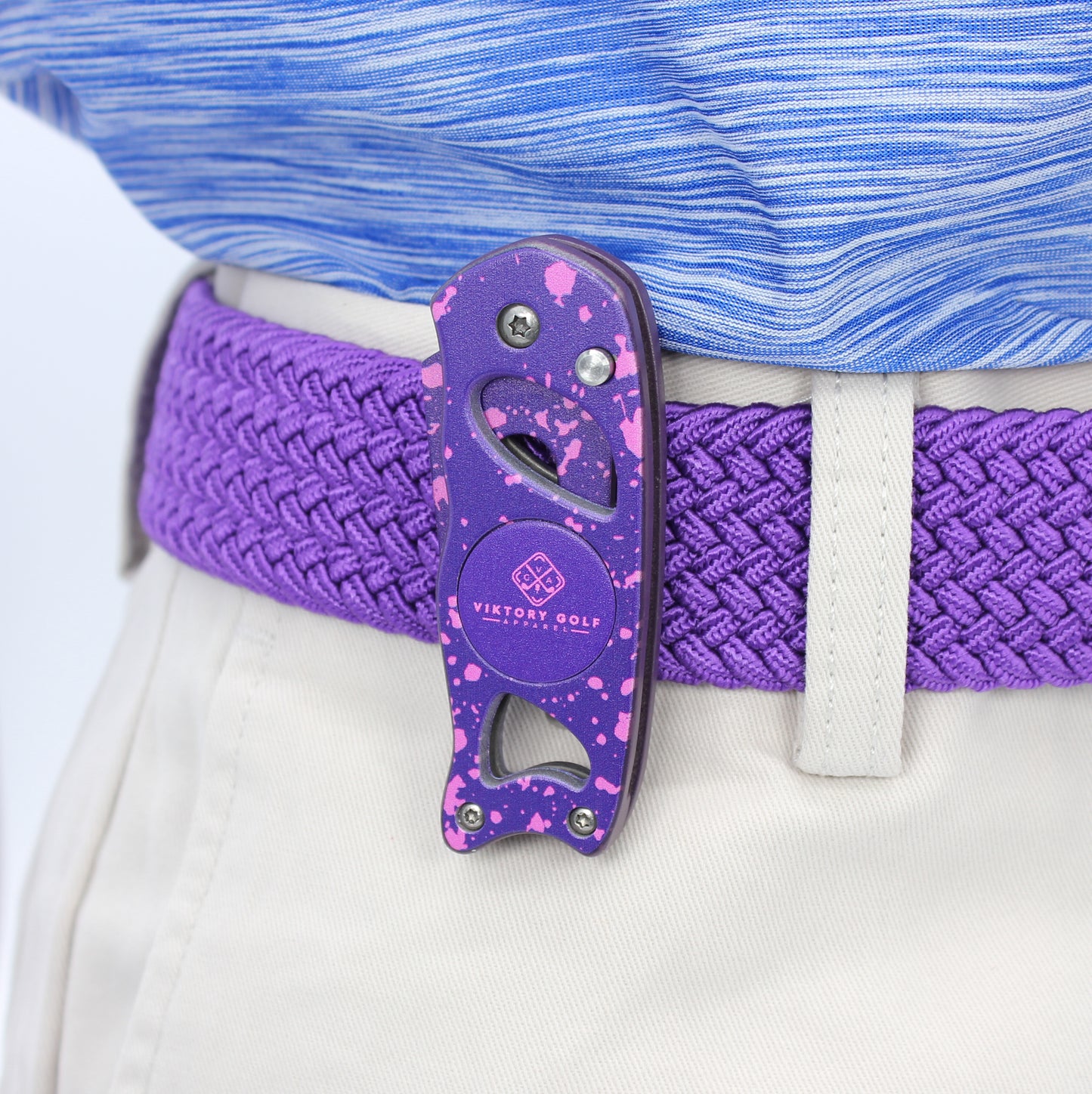 Braided Elastic Golf Belt - Signature Series (Electric Purple)